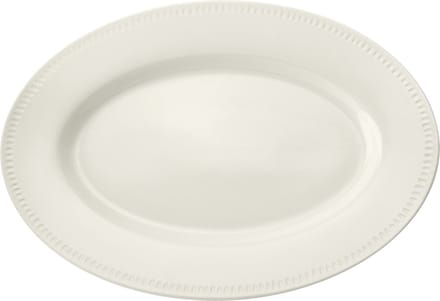 Serveerbord, 39 cm, Ovaal, Keramiek, Crème Wit - Mikasa | Cranborne
