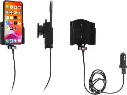 Brodit houder-lader Apple iPhone 11 Pro met USB sig.plug – zwart fluweel