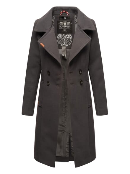 Navahoo Dames Trenchcoat Wooly – Premium Wintermantel met Elegante Pasvorm