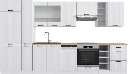 Vicco Fame-Line Complete keukeneenheid – 355 cm, WB Eik Wit landhuis/wit