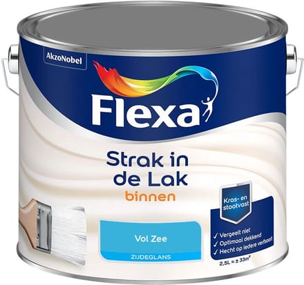 Flexa - Strak In De Lak Binnenlak Zijdeglans - Vol Zee - Mengverf - 2,5 L