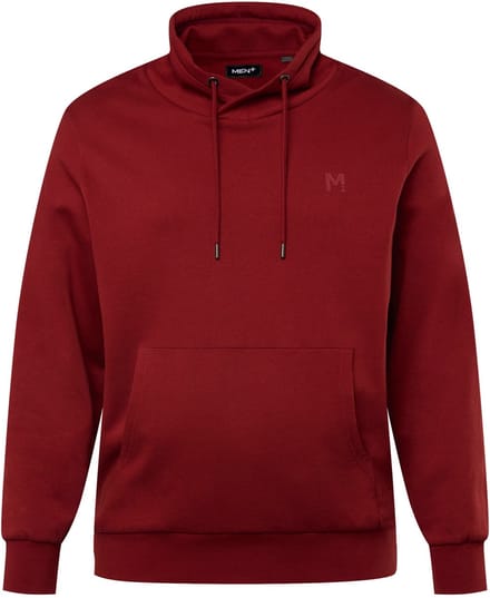 Men Plus - Heren - Sweatshirt opstaande kraag - Bordeauxrood - Maat L