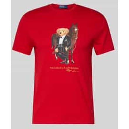 T-shirt met labelprint en ronde hals