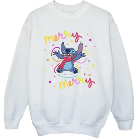 Disney Meisjes Lilo & Stitch Vrolijk Regenboog Sweatshirt (Wit)