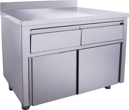 Schuifdeurkast - 2 Lades 1200x700mm Met Opstand, Saro 700-2305