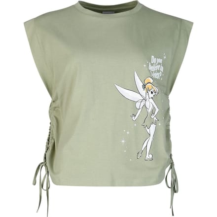 Peter Pan - Disney Top - Tinker Bell - Never Grow Up - M tot XXL - voor Vrouwen - olijf