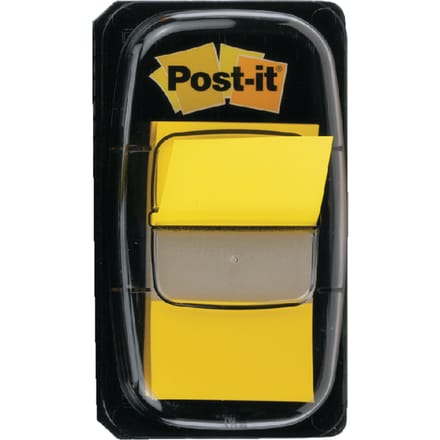 Post-it - index standaard | ft 24 | 4 x 43 | 2 mm | houder met 50 tabs | geel