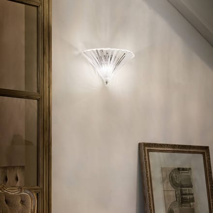 Ideal Lux wandlamp Santa, breedte 39 cm, transparant, glas
