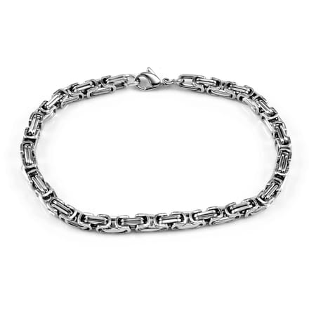 5mm Vierkant Koningsarmband Heren - Stalen Zilverkleur - Schakelketting