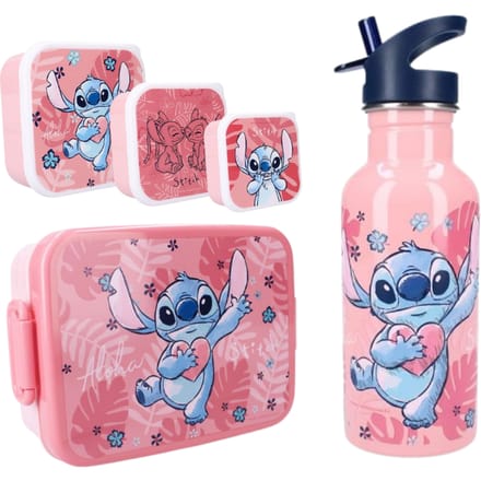 Lilo & Stitch lunchset; lunchbox, snackbox en drinkfles