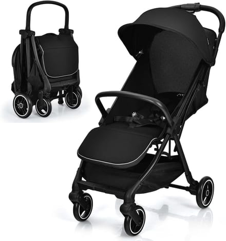 Reisbuggy - Kinderwagen Opvouwbaar - Compact Reizen - Eenvoudig Inklapbaar - 7 kg - Zwart
