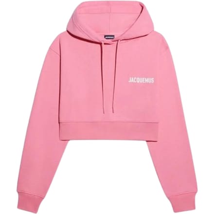 Jacquemus Le Sweatshirt Court Pink Cropper Hoodie