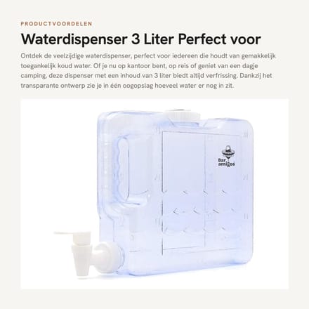Dailygoody - Waterdispenser - 3 Liter - voor Koelkast - Transparant
