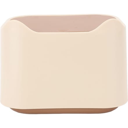 Prullenbak voor kattenbakvulling met deksel van het drukknooptype, gesloten ontwerp, compacte multifunctionele prullenbak voor kattenafval beige