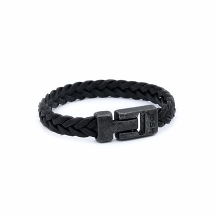 Josh leren armband 24831 zwart Vintage