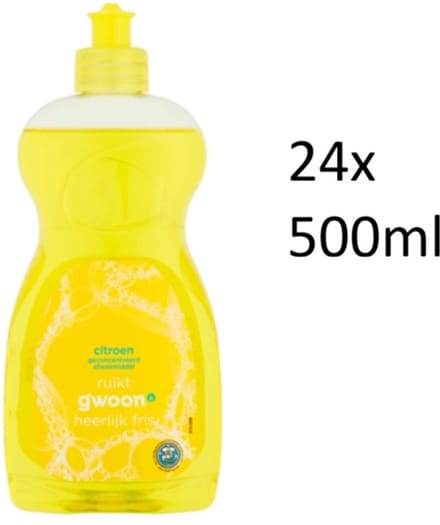 G'woon afwasmiddel citroen citrus - 24x 500 ml