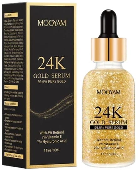 24K Gold Serum Gold with 5% Retinol, 7% Vitamin E - 30ml