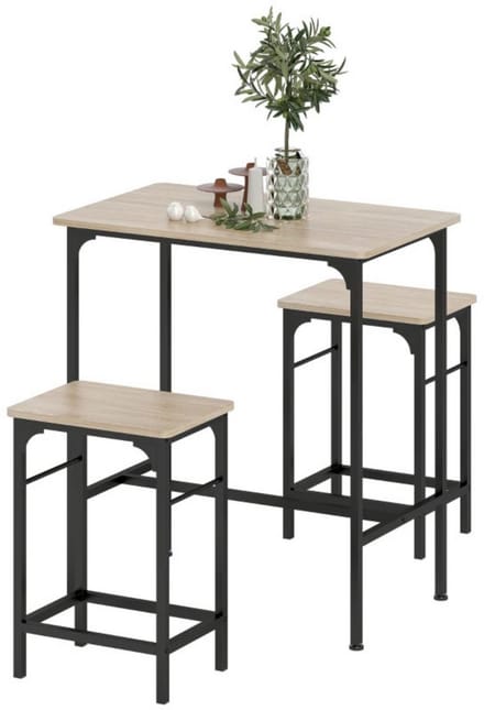 Bartafel met barstoelen - Bartafel - Barkrukken - Eetafel - Eetkamertafel - Industrieel