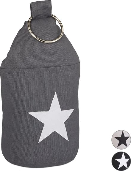 deurstopper ster - met handgreep - 23 cm - deurbuffer - donkergrijs
