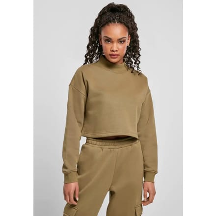 Dames sweatshirt Urban Classics cropped oversized high neck crew-grandes tailles