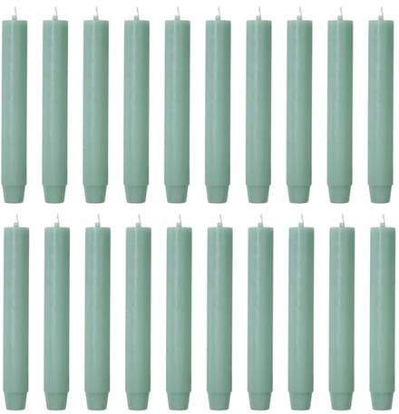 Rustik Lys chique mooie dinerkaarsen pak van 20 stuks 2.6 x 18 cm in de kleur Sage