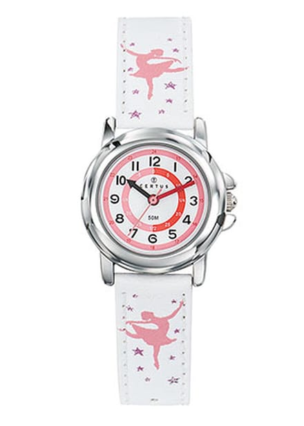Certus-Kinderhorloge-Wit lederen band-Danseres band.
