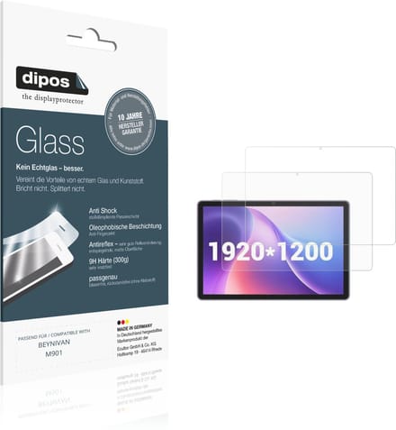 dipos – 2x Matte Pantserfolie geschikt voor BEYNIVAN M901 | 9H Screenprotector