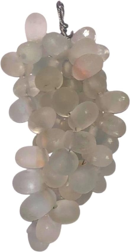 Decoratie Druiventrosjes Glas - Set 4 stuks - Mat Wit 5x4 cm