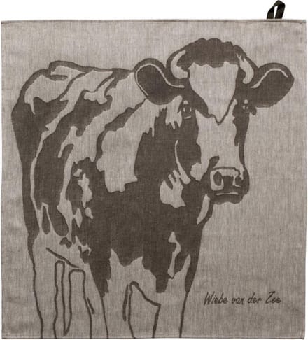 WIEBE VAN DER ZEE THEEDOEK KOE TAUPE 60 X 60 CM