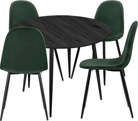 Monza-Ronde Eetset - 100 cm - Groen/Zwart