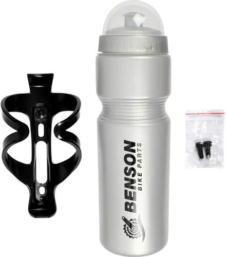 Benson Sport Bidon - met fietshouder - 750 ml - grijs - kunststof