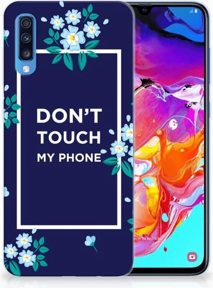 Back Cover voor Samsung Galaxy A70 Silicone-hoesje Flowers Blue DTMP