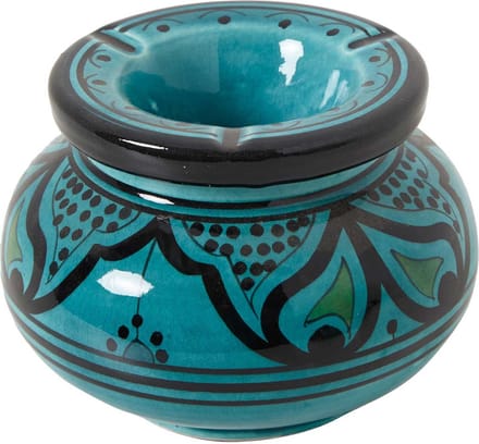 Asbak keramiek turquoise