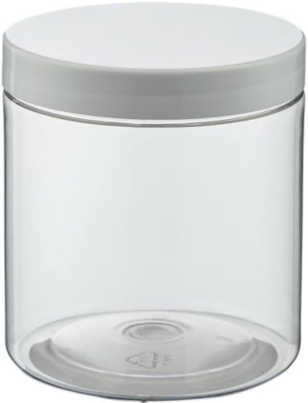 Lege plastic potje 250 ml PET transparant - met witte deksel - set van 10 stuks - Navulbaar - Leeg