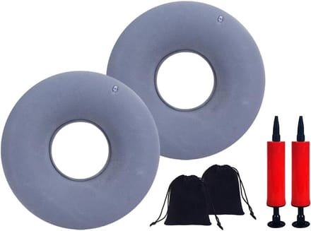 Zitkussen Set - Donut Kussen - Comfortabel Zitten - Inclusief Pomp - 2 Stuks - Grijs
