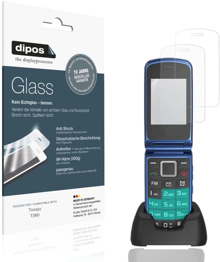 dipos – 2x Matte Pantserfolie geschikt voor Tosaju T380 | 9H Screenprotector