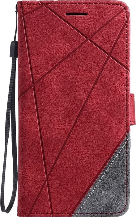 Hoesje geschikt voor iPhone 7 - Bookcase - Pasjeshouder - Portemonnee - Patroon - Kunstleer - Rood