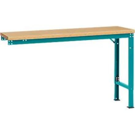 Manuflex aanbouwtafel UNIVERSAL Speciaal, 1500 x 800 mm, multiplex natuur, waterblauw