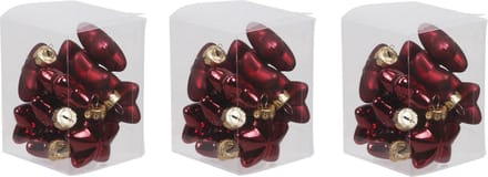 Othmar Decorations Kerstornamenten - sterren - 36x st - donkerrood - 4 cm - glas - kerstversiering