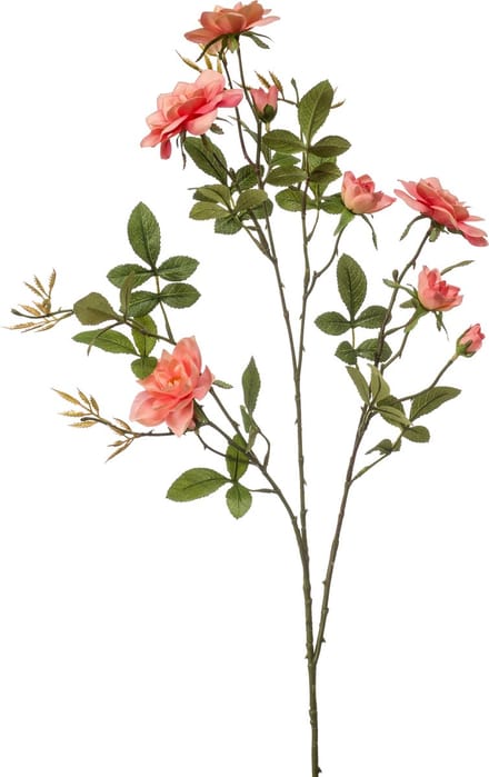 Emerald - Kunstbloem Roos Loes 90cm koraal - Kunstplant voor binnen