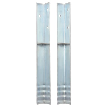 vidaXL - Grondanker - L-vormig - 5x5x50 - cm - gegalvaniseerd - staal - 2 - st