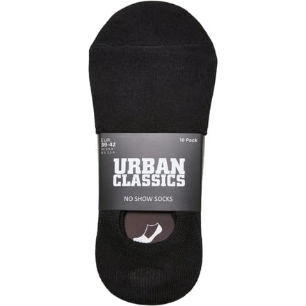 Urban Classics - No Show 10-Pack Enkelsokken - 39/42 - Zwart