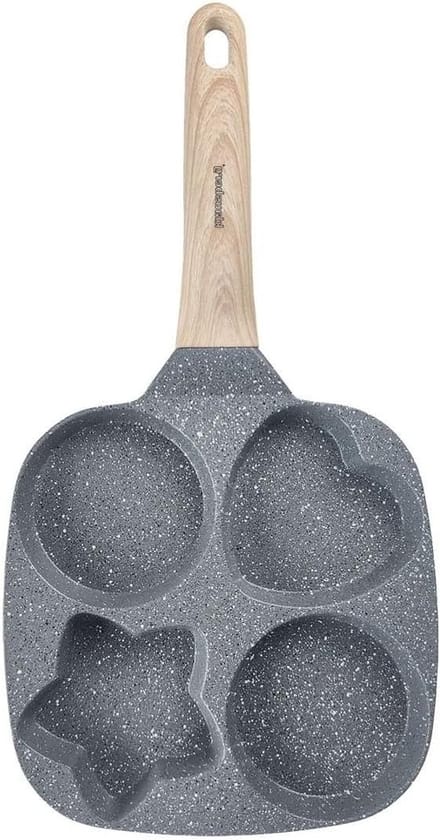 Pannenkoekenpan - 4-in-1 pan - Ontbijt maken - Marmeren coating - 18 cm - Grijs