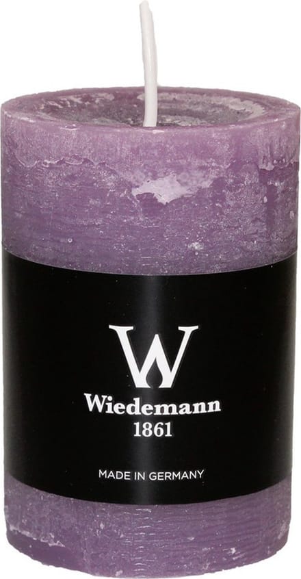 Wiedemann Cilinderkaars/stompkaars - rustieke kaars - paars - 6 x 9 cm - 30 branduren