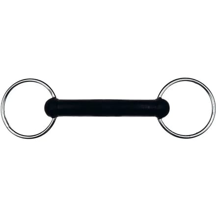 2 ring bit voor rechte paarden met rubber Feeling