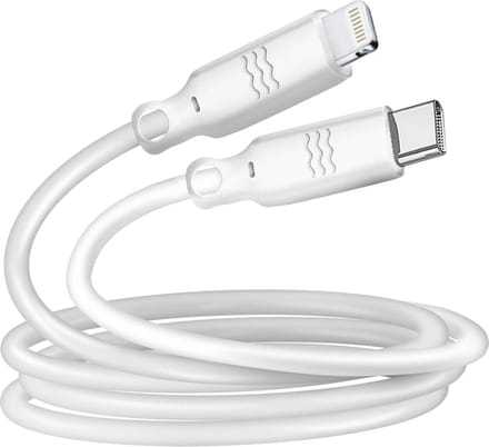 Just Green - USB C naar Lightning recyclebare kabel 1,2 m 3A - Wit