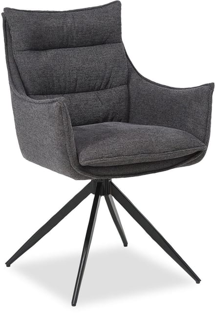 Homestyle4u Eetkamerstoel - 1 stuk - Draaibaar - Antraciet
