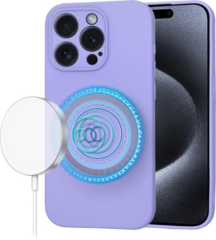 Hoesje geschikt voor Apple iPhone 15 Pro - Techsuit Soft Flex Silicone Back Cover - Geschikt voor MagSafe - Light Purple