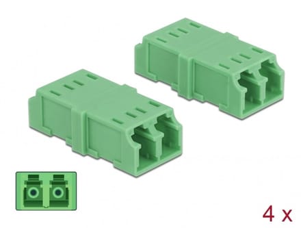Delock Optical Fiber Coupler LC Duplex female to LC Duplex female 4 pieces