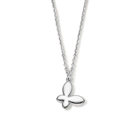 YO&NO Ketting Vlinder - Dames - 42+2cm - Sieraden Vrouw - Gerhodineerd - Zilver 925